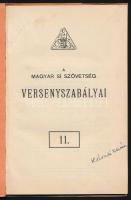 A Magyar Sí Szövetség versenyszabályai. cca 1930, kissé kopott papírkötés