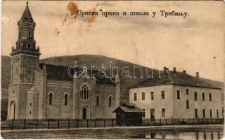 Trebinje, Serbian Orthodox church and school (worn corners)