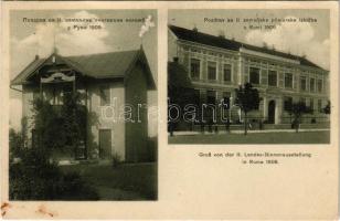 1914 Árpatarló, Ruma; Pozdrav sa II. zemaljske pcelarske izlozba u Rumi 1909 / Gruß von der II. Landes-Bienenausstellung in Ruma 1909 / Üdvözlet a II. Országos Méhészeti Kiállításról / Greetings from the 2nd National Beekeeping Exhibition (felületi sérülés / surface damage)