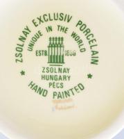 Zsolnay Exclusiv aranykontúrozott virágmintás váza. Jelzett, hibátlan, m: 27 cm