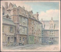 Alorain jelzéssel: Mans. Akvarell, papír, kisebb szakadásokkal, 28,5x33,5 cm