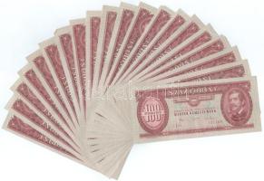 1980. 100Ft (20x) mind különféle sorozatszámmal "B 076" - "B 464" között T:XF-F, mind szép papír, közte enyhe nyomdai papírráncok Adamo F33