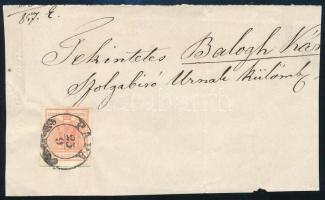 3kr MP III on cover front "PÁPA", 3kr MP III levél előlapon "PÁPA"