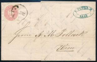 1866 5kr on cover "RAAB" - Wien, 1866 5kr levélen "RAAB" - Wien