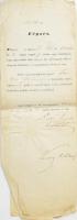 1852. aug. 31. Győr Keresetlevél a Cs. és Kir. Győr Megyei Törvényszéktől, azon szentpáli lakosok ellen, akik részt vettek illegális fakitermelésben. A bűnösöket 700 ft-os kártérítésre kötelezték. Az iratot 15 Ft-os illetékbélyeggel látták el. Az iratot kiadta: B. Sina János.