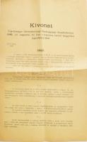1896. aug. 3. Vasvármegye törvényhatósági bizottságának Szombathelyen, 1896. aug. 3- közgyűlésének jegyzőkönyvének kivonata, amely főleg a vásártartás szabályozásával foglalkozott. Négy nyomtatott oldal, duplum. Magyar nyelvű.