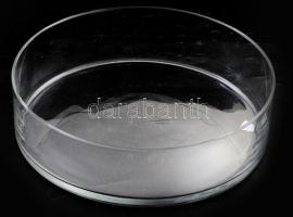 Nagyméretű skandináv kristály asztalközép kínáló / díszelem, jelzés nélkül, hibátlan, d: 29,.5 cm, m: 8 cm