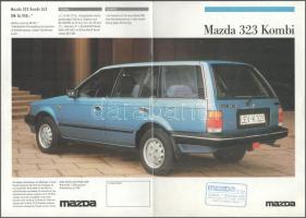 ca 1990 Mazda 323 Diesel + Kombi 2 db autó reklám katalógus, hibátlan állapotban 2x8 p