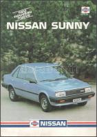 ca 1981 Nissan Sunny autó reklám katalógus, 6 p leporello Kis szakadással a hajtásnál