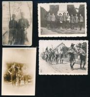 cca 1933 Cserkész fotók, közte felvonulás, össz. 4 db, az egyik hátoldalán 1933-as dedikációval, 8,5x6 cm körül