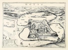 Jelzés nélkül: Dotis (Tata), régi metszet után készült modern szitanyomat, papír, 33x45 cm