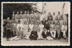 cca 1930 Keszthelyi pénzügyőrők? nevesített csoportkép 14x9 cm