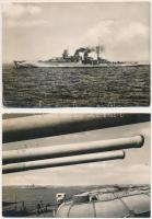 2 db MODERN második világháborús hadihajós képeslap (1949): 1: SS Duca degli Abruzzi, 2: SS Vittorio Veneto / 2 modern WWII Italian military navy postcards