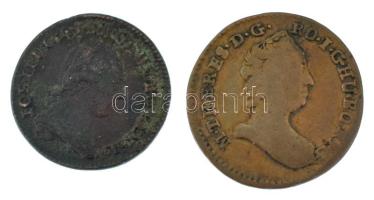 Ausztria 1765. 1pf Cu "Mária Terézia" + 1781A 1/4kr Cu "II. József" T:VF,F
Aust...