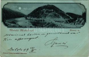 1899 (Vorläufer) Miskolc, Hámori-tó este holdfényben. Ferenczi B. kiadása (EB)