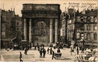 1906 Bordeaux, Porte Burgogne / gate, café, tram (fl)