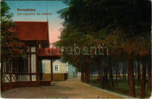 Bustyaháza, Handalbustyaháza, Bushtyno, Bustyno, Bustino; úri kaszinó, sétatér. Vasúti Levelezőlapárusítás 2886. / casino, promenade (gyűrődések / creases)