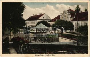 1933 Varasdfürdő, Warasdin-Töplitz, Varazdinske Toplice; kastély, fürdő, pavilon. Ferd. Rosenberg kiadása / castle, spa, pavilion (fa)