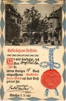 1901 München, Munich; Hofbräuhaus-Urkunde. K. Sanguinetti Art Nouveau, Emb. (cut)