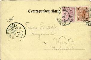 1900 Wien, Vienna, Bécs; Gruss aus dem Asti-Pavillon (Luigi Degrassi). Jubiläums Ausstellung Wien 18...