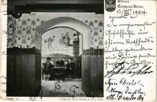1904 Wien, Vienna, Bécs; Wiener Rathaus-Keller, Stranitzky-Loge / wine cellar, inn, interior. Verlag von Martin Gerlach &amp; Co. (cut)