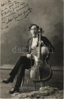 1910 Adolfo Morpurgo (1889-1972), Italian composer, cellist and antique instrumentalist, signed by himself. Székely és társa photo