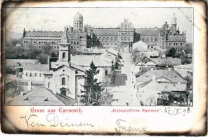1898 (Vorläufer) Chernivtsi, Czernowitz, Cernauti, Csernyivci (Bukovina, Bucovina, Bukowina); Erzbischöfliche Residenz / archbishop's residence. Verlag v. Leon König (EM)