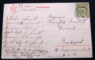 1910 Stromfeld Aurél katonatiszt által aláírt és saját kézzel írt képeslapja feleségéhez