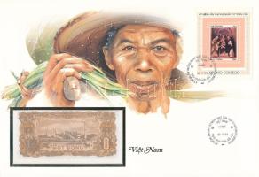 Vietnam 1976. 1D felbélyegzett borítékban, alkalmi bélyegzéssel T:UNC Vietnam 1976. 1 Dong in envelope with stamp and cancellation C:UNC