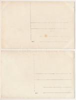 Racoviteni - 2 RÉGI fotós képeslap, a hegyen állt első világháborús katonai emlékműről, mára már leb...