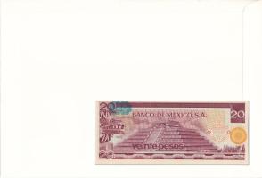 Mexikó 1977. 20P felbélyegzett borítékban, bélyegzéssel T:UNC Mexico 1977. 20 Pesos in envelope with...