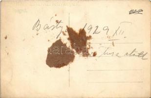 1929 Szegedi Bástya FC futballistái télen, focisták / Hungarian football players in winter. Gábor En...