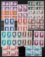 Franciaország gyűjtemény, főleg négyes tömbök a 60-as, 70-es évekből 16 lapos nagy berakóban. Gondos...