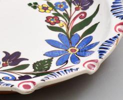 cca 1930/40 Kis Hódmezővásárhely dísztál, mázhibával, d: 27 cm