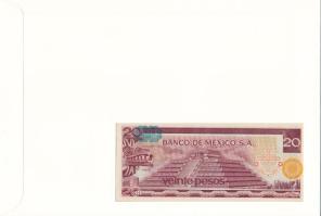 Mexikó 1977. 20P felbélyegzett borítékban, bélyegzéssel T:UNC Mexico 1977. 20 Pesos in envelope with...