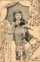 1903 Girl with dog (szakadás / tear)