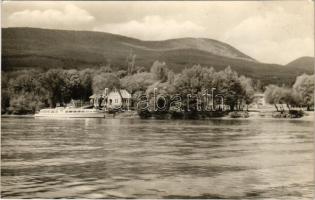1961 Leányfalu, Duna part a hajóállomással. Képzőművészeti Alap Kiadóvállalata
