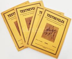1929-1937 A Testnevelés c. folyóirat össz. 5 db száma: II. évf. 2., 3., 5., 8-9. sz. + X. évf. 6. sz. Kiadói papírkötés, változó állapotban.