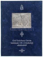 Fritz Mihály (1947-) 2010. "Gróf Széchenyi István emlékére - A hálás magyar nemzet" kétoldalas ezüstözött bronz emlékplakett Széchenyi halálának 150. évfordulója alkalmából, kötésben rögzítve, melléklettel (78x60mm) T:UNC