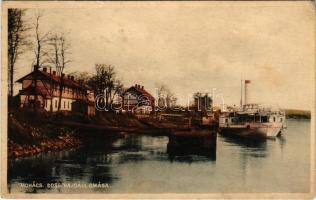 1940 Mohács, DDSG hajóállomása, gőzhajó. Diákbolt kiadása (tűnyom / pinmark)