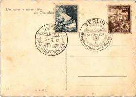 1939 Adolf Hitler, der Befreier Deutschlands. Photo Hoffmann + "LEIPZIG REICHSMESSESTADT MESSHA...