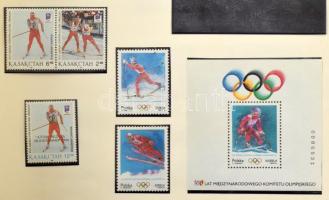 Kis olimpia gyűjtemény maradvány albumlapokon filázva, KABE rugós borítóban (Mi EUR ~300.-)