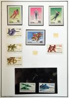 Kis olimpia gyűjtemény maradvány albumlapokon filázva, KABE rugós borítóban (Mi EUR ~300.-)