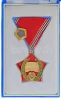 ~1970-1980. "Kiváló Munkáért" miniszteri kitüntetés, mellszalagján "Építőipar Kiváló Dolgozója" kitüntetés miniatűrjével, ritkán előforduló hivatalos adományozási forma! Eredeti tokban T:UNC