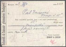 cca 1930 Malomiparral kapcsolatos számlák 4 db