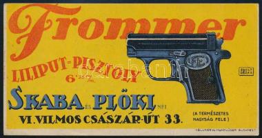 Frommer Liliput-pisztoly számolócédula