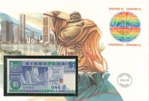 Szingapúr 1987. 1$ felbélyegzett borítékban, bélyegzéssel T:UNC Singapore 1987. 1 Dollar in envelope with stamp and cancellation C:UNC