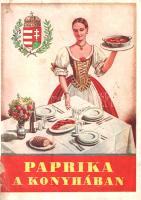 Herczeg Sándorné, Leisen Erzsébet:  Paprika a konyhában. I. rész. Budapest, (1941). Magyar Fűszerpaprikát Értékesítő Központi Szövetkezet (Hungária Nyomda Rt.) 31 + [1] p. Egyetlen kiadás. Tematikus szakácskönyvünk receptjeit a Budapest Székesfőváros Iskolánkívüli Népművelési Bizottsága főzőtanfolyamainak előadói küldték be. A kötetet Herczeg Sándorné, a Magyar Szövetkezeti Asszonyliga főtitkára szerkesztette. Oldalszámozáson belül szövegközti rajzokkal, karikatúrákkal gazdagon illusztrálva. Példányunk fűzése az alsó tűzésnél kissé laza, az alsó tűzés mentén apró rozsdafoltosság. Horváth 633. Fűzve, Biczó András grafikusművész színes rajzával illusztrált, enyhén sérült kiadói borítóban. Jó példány.