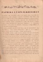 Herczeg Sándorné, Leisen Erzsébet: 
Paprika a konyhában. I. rész.
Budapest, (1941). Magyar Fűszerp...