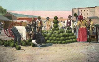 Naples market melon vending